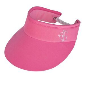 Island Green Womens/Ladies Diamante Logo Golf Sun Visor / Pink